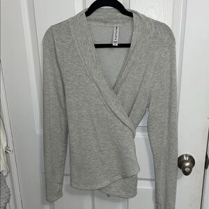 Athleta Heather Gray Wrap Sweater